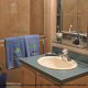 Bathroom with a shower at The Star Island Resort in Orlando Florida provides a comfortable place for hygiene while on your family vacation.