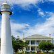 Historic lighthouse landmark and welcome center in Biloxi, MS