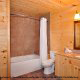 Log Bathroom View At Blue Ridge Village In Banner Elk, North Carolina.