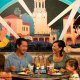 Dora the Explorer greets families in one of the many restaurants in Disney\'s Hollywood Studio in Orlando Florida.