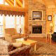 Large and cozy living room in cabins at the Eagles Ridge Resort in Pigeon Forge Tennessee.