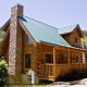 A typical cabin for rent in Pigeon Forge, with fireplace and a tremendous view.