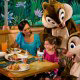 Dining is fun for the whole family with Disney characters at Walt Disney\'s Epcot in Orlando Florida.