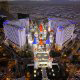 Majestic Bird Eye View of Excalibur Hotel and Casino in Las Vegas, Nevada. Affordable Vegas vacation packages now available at Rooms101.com. 
