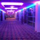 Night Lobby View at the Harrah's Grand Casino Hotel in Biloxi, Mississippi. The purple lighted lobby is a little mysterious and perfect for your Halloween Night with us!