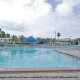 Swimming Pool View At Holiday Inn Hotel In Cocoa Beach, Florida.