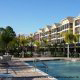 Labor Day Weekend Getaway, Orlando.  Poolside view of the property at the Palisades Resort in Orlando, Florida.