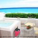 Private Balcony View at Royal Solaris Cancun Resort in Cancun, Mexico. Pamper yourself with a relaxing hot tub bath during your Valentines Day Romantic Getaway.