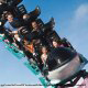The Shamu roller coaster thrills riders on vacation to Seaworld in Orlando, Florida.