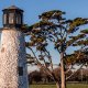 Close-up view of Buckroe Beach lighthouse in Hampton, Virginia